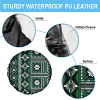 Fiji Masi Tapa Pattern Green Spare Tire Cover LT01 - Polynesian Pride