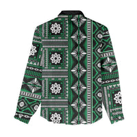 Fiji Masi Tapa Pattern Green Women Casual Shirt - Polynesian Pride