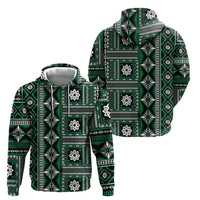 Fiji Masi Tapa Pattern Green Zip Hoodie - Polynesian Pride