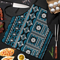 Fiji Masi Tapa Pattern Blue Apron - Polynesian Pride