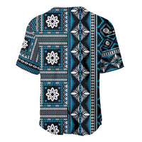 Fiji Masi Tapa Pattern Blue Baseball Jersey - Polynesian Pride