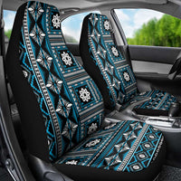 Fiji Masi Tapa Pattern Blue Car Seat Cover - Polynesian Pride