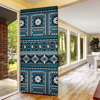 Fiji Masi Tapa Pattern Blue Door Cover - Polynesian Pride
