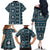 Fiji Masi Tapa Pattern Blue Family Matching Off The Shoulder Long Sleeve Dress and Hawaiian Shirt - Polynesian Pride
