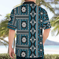 Fiji Masi Tapa Pattern Blue Hawaiian Shirt - Polynesian Pride