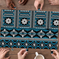Fiji Masi Tapa Pattern Blue Puzzle - Polynesian Pride