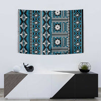 Fiji Masi Tapa Pattern Blue Tapestry LT01 - Polynesian Pride
