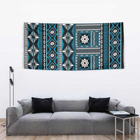 Fiji Masi Tapa Pattern Blue Tapestry LT01 - Polynesian Pride