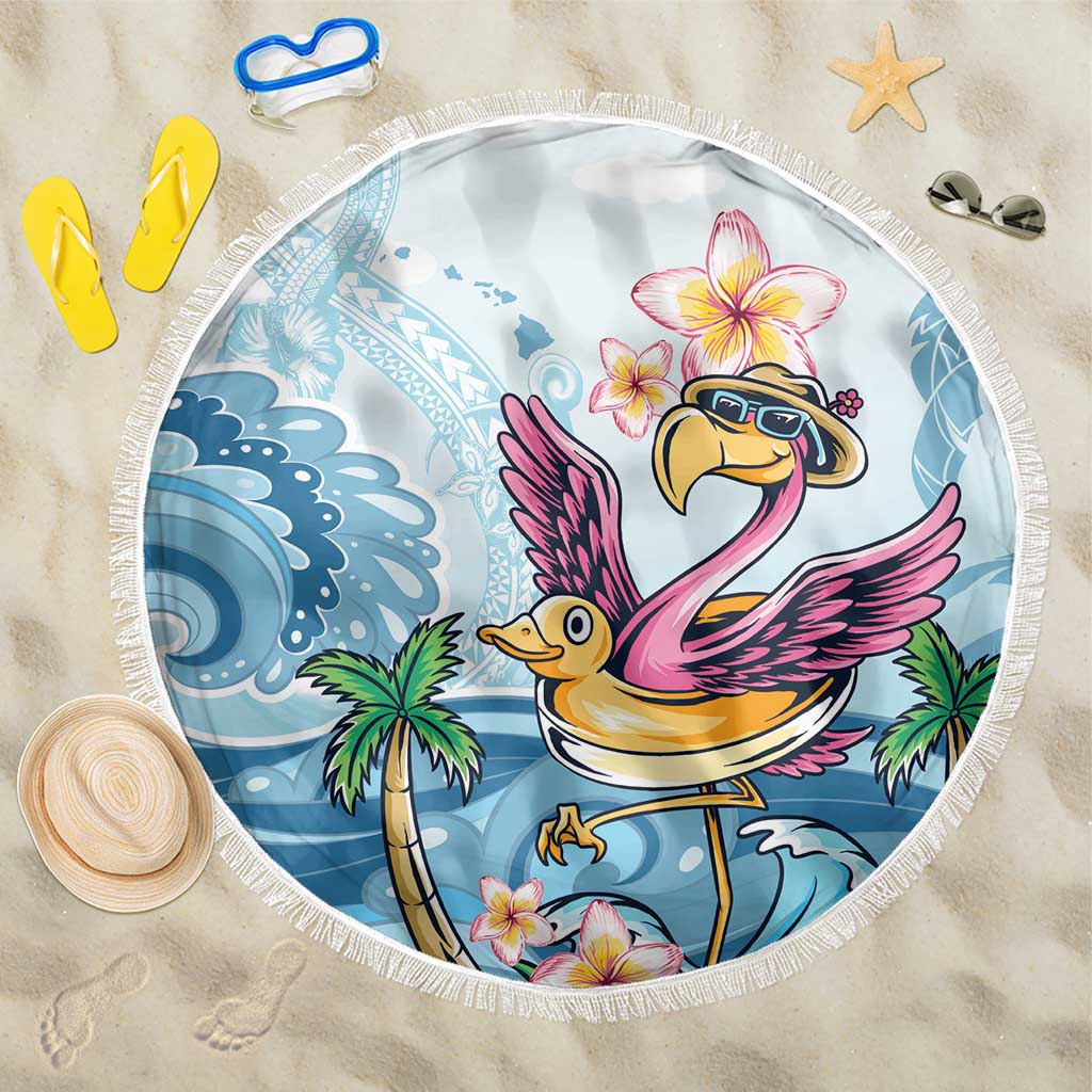 Hawaii Flamingo Beach Blanket Plumeria Tropical Beach