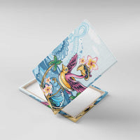 Hawaii Flamingo Canvas Wall Art Plumeria Tropical Beach