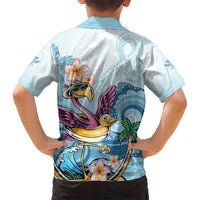 Hawaii Flamingo Family Matching Puletasi and Hawaiian Shirt Plumeria Tropical Beach