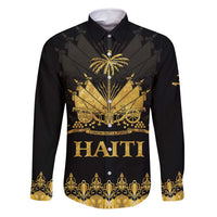 Haiti Neg Marron Gold Family Matching Mermaid Dress and Hawaiian Shirt Lespwa pa anyen san aksyon LT01 Dad's Shirt - Long Sleeve Gold - Polynesian Pride