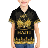Haiti Neg Marron Gold Family Matching Short Sleeve Bodycon Dress and Hawaiian Shirt Lespwa pa anyen san aksyon LT01 Son's Shirt Gold - Polynesian Pride