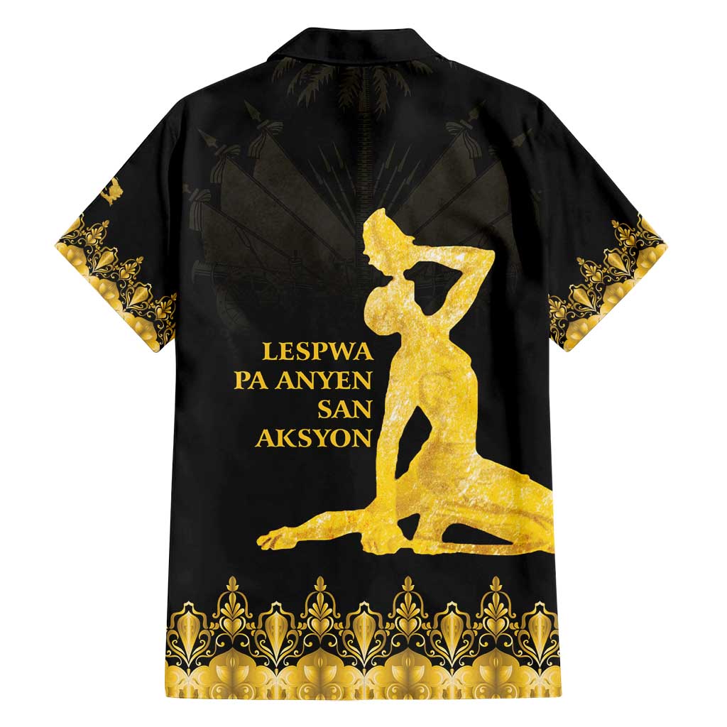 Haiti Neg Marron Gold Family Matching Tank Maxi Dress and Hawaiian Shirt Lespwa pa anyen san aksyon LT01 - Polynesian Pride