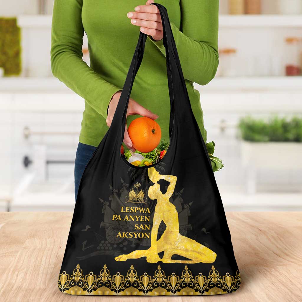 Haiti Neg Marron Gold Grocery Bag Lespwa pa anyen san aksyon