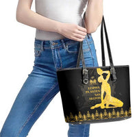 Haiti Neg Marron Gold Leather Tote Bag Lespwa pa anyen san aksyon LT01 - Polynesian Pride