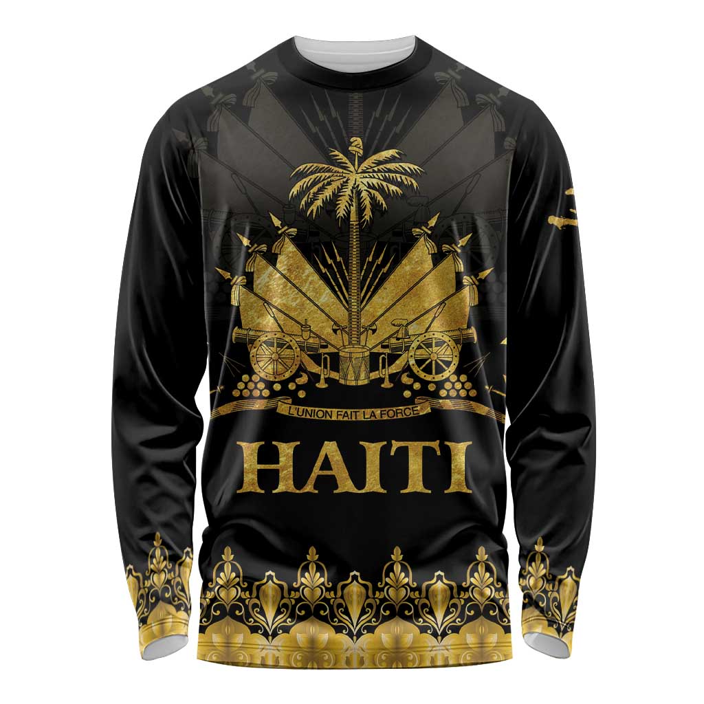 Haiti Neg Marron Gold Long Sleeve Shirt Lespwa pa anyen san aksyon LT01 Unisex Gold - Polynesian Pride