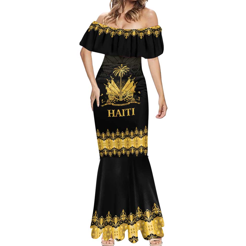 Haiti Neg Marron Gold Mermaid Dress Lespwa pa anyen san aksyon LT01 - Polynesian Pride
