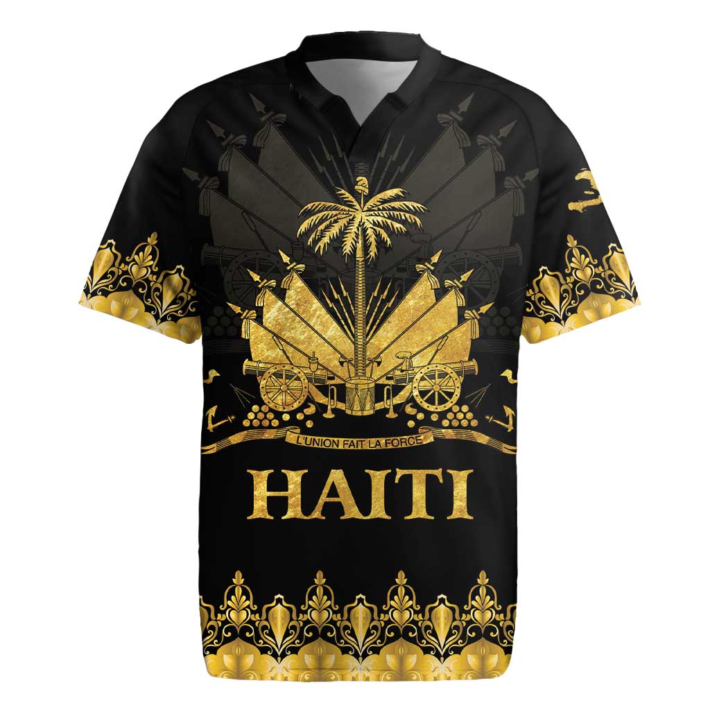 Haiti Neg Marron Gold Rugby Jersey Lespwa pa anyen san aksyon LT01 Gold - Polynesian Pride