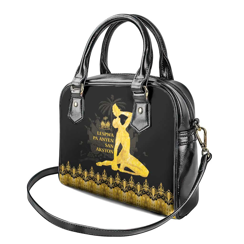Haiti Neg Marron Gold Shoulder Handbag Lespwa pa anyen san aksyon
