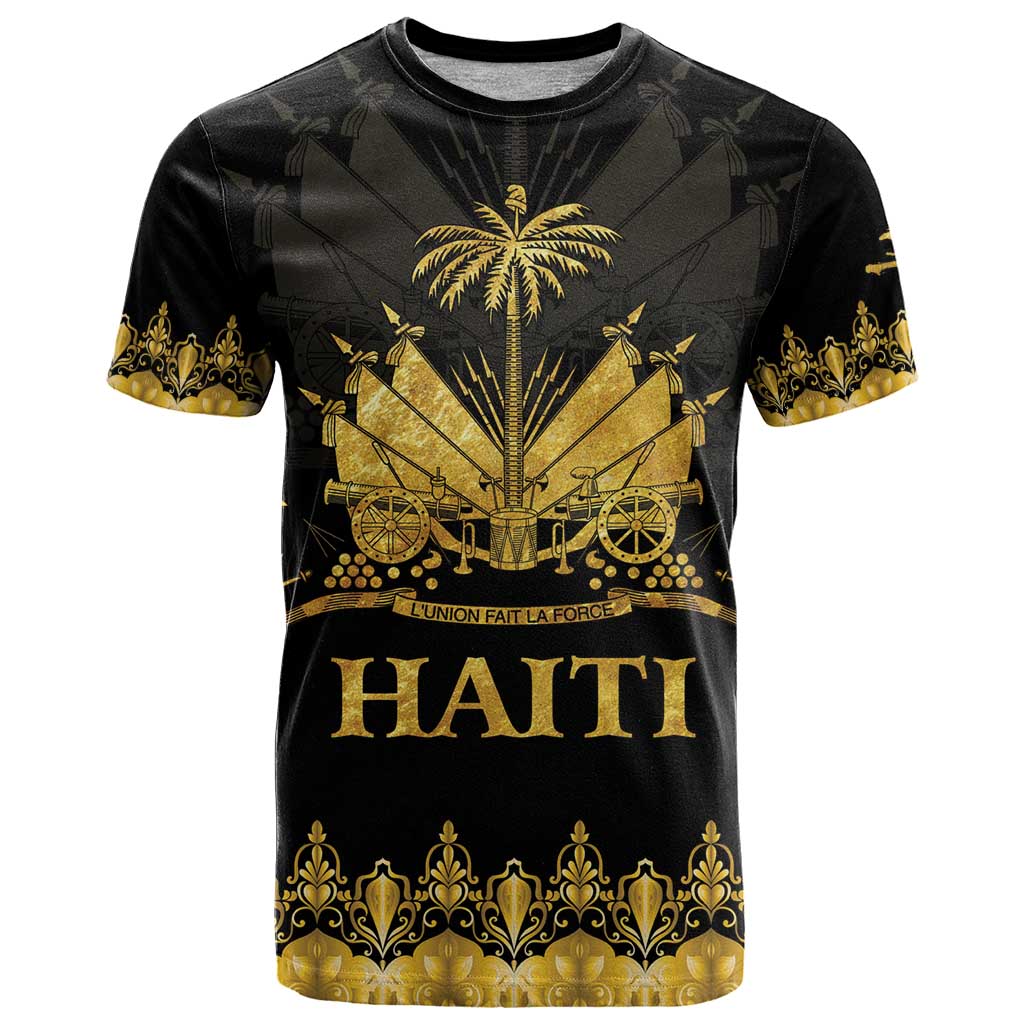 Haiti Neg Marron Gold T Shirt Lespwa pa anyen san aksyon