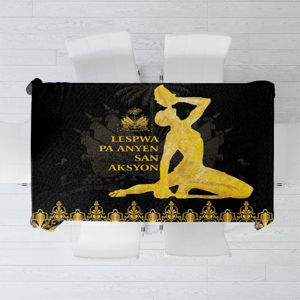 Haiti Neg Marron Gold Tablecloth Lespwa pa anyen san aksyon LT01 Gold - Polynesian Pride