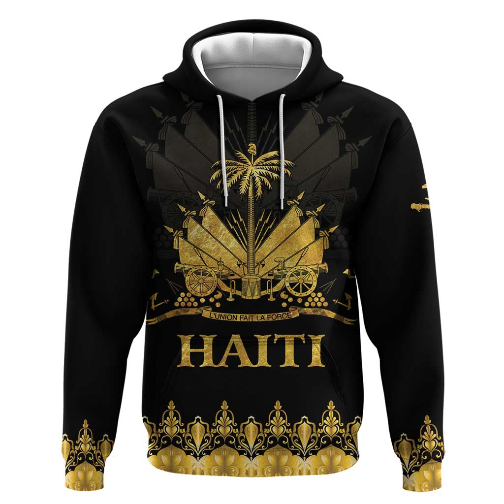 Haiti Neg Marron Gold Zip Hoodie Lespwa pa anyen san aksyon