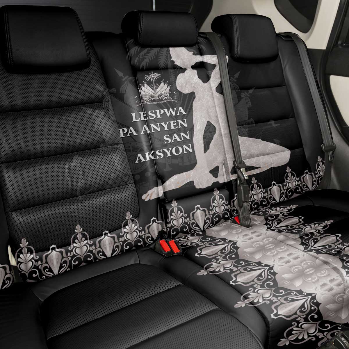 Haiti Neg Marron Silver Back Car Seat Cover Hope is Nothing Without Action