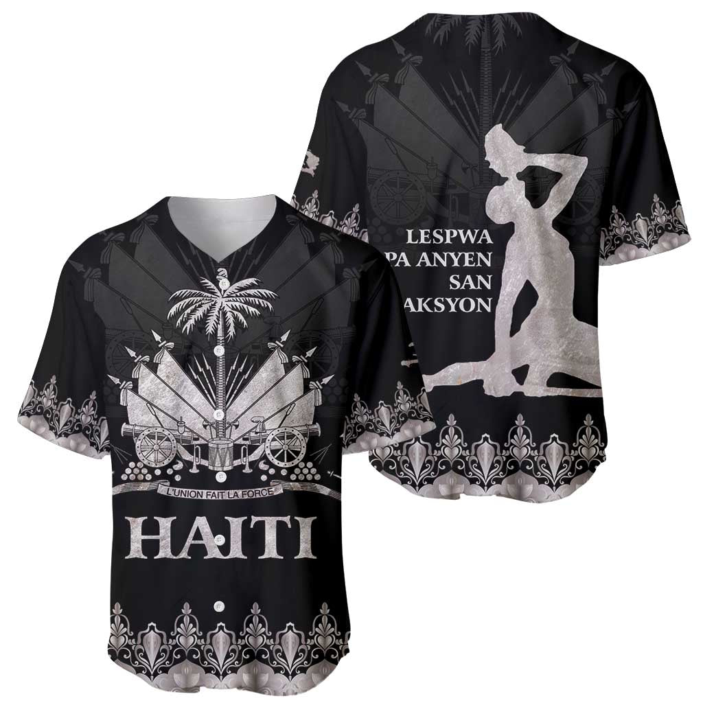 Haiti Neg Marron Silver Baseball Jersey Hope is Nothing Without Action LT01 - Polynesian Pride