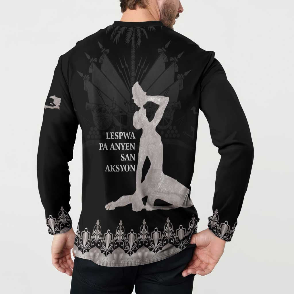 Haiti Neg Marron Silver Button Sweatshirt Hope is Nothing Without Action LT01 - Polynesian Pride