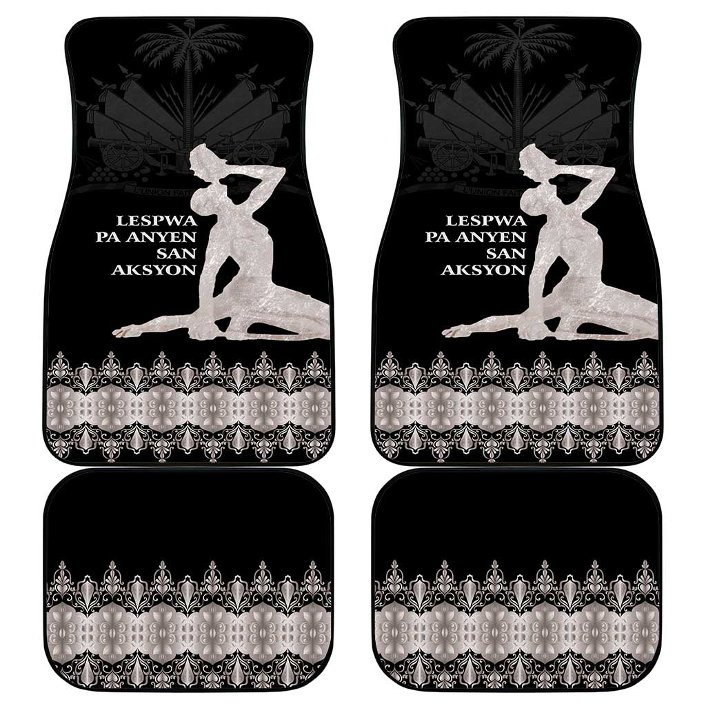 Haiti Neg Marron Silver Car Mats Hope is Nothing Without Action LT01 - Polynesian Pride