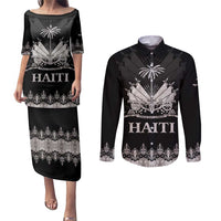 Haiti Neg Marron Silver Couples Matching Puletasi and Long Sleeve Button Shirt Hope is Nothing Without Action