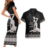 Haiti Neg Marron Silver Couples Matching Short Sleeve Bodycon Dress and Hawaiian Shirt Hope is Nothing Without Action