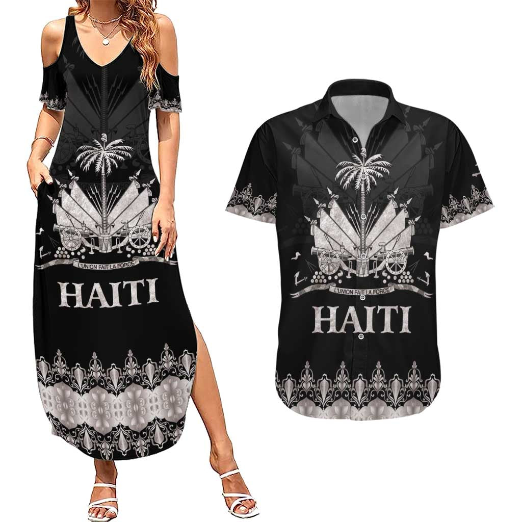 Haiti Neg Marron Silver Couples Matching Summer Maxi Dress and Hawaiian Shirt Hope is Nothing Without Action