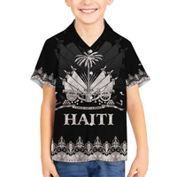 Haiti Neg Marron Silver Family Matching Off Shoulder Maxi Dress and Hawaiian Shirt Hope is Nothing Without Action LT01 Son's Shirt Silver - Polynesian Pride