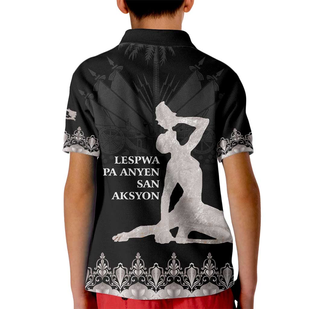 Haiti Neg Marron Silver Kid Polo Shirt Hope is Nothing Without Action LT01 - Polynesian Pride