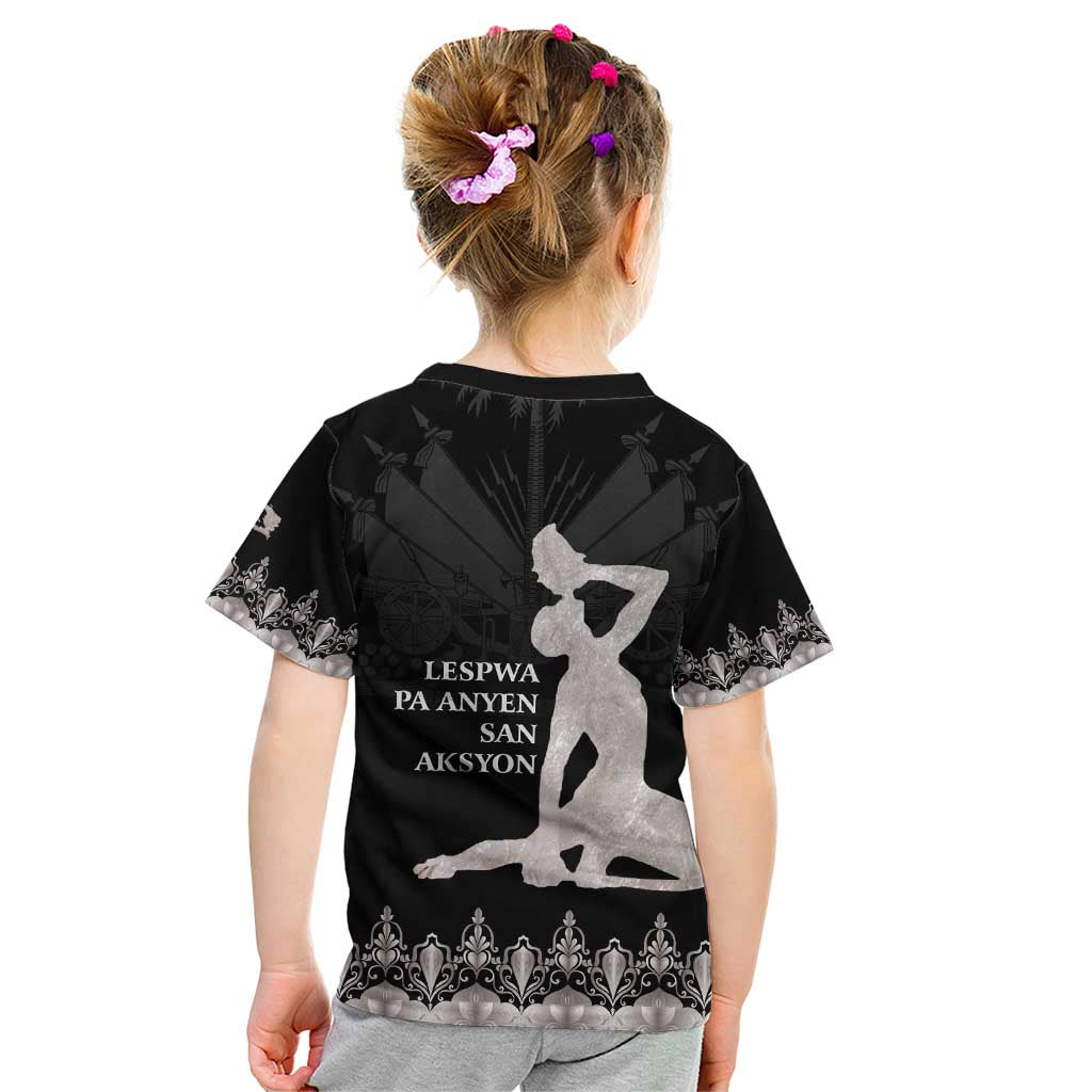Haiti Neg Marron Silver Kid T Shirt Hope is Nothing Without Action