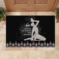 Haiti Neg Marron Silver Rubber Doormat Hope is Nothing Without Action