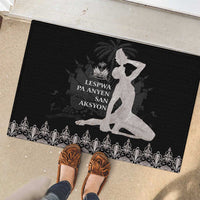 Haiti Neg Marron Silver Rubber Doormat Hope is Nothing Without Action