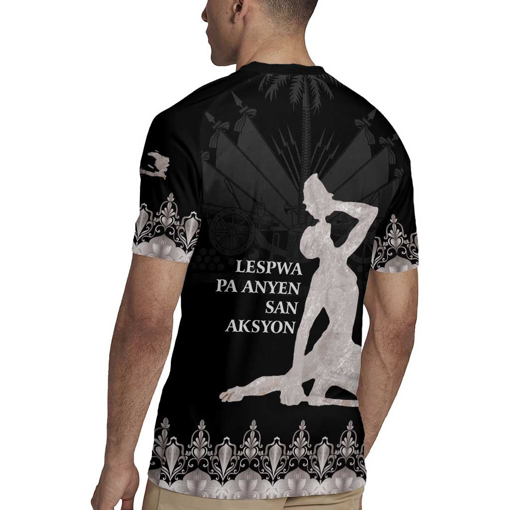 Haiti Neg Marron Silver Rugby Jersey Hope is Nothing Without Action LT01 - Polynesian Pride