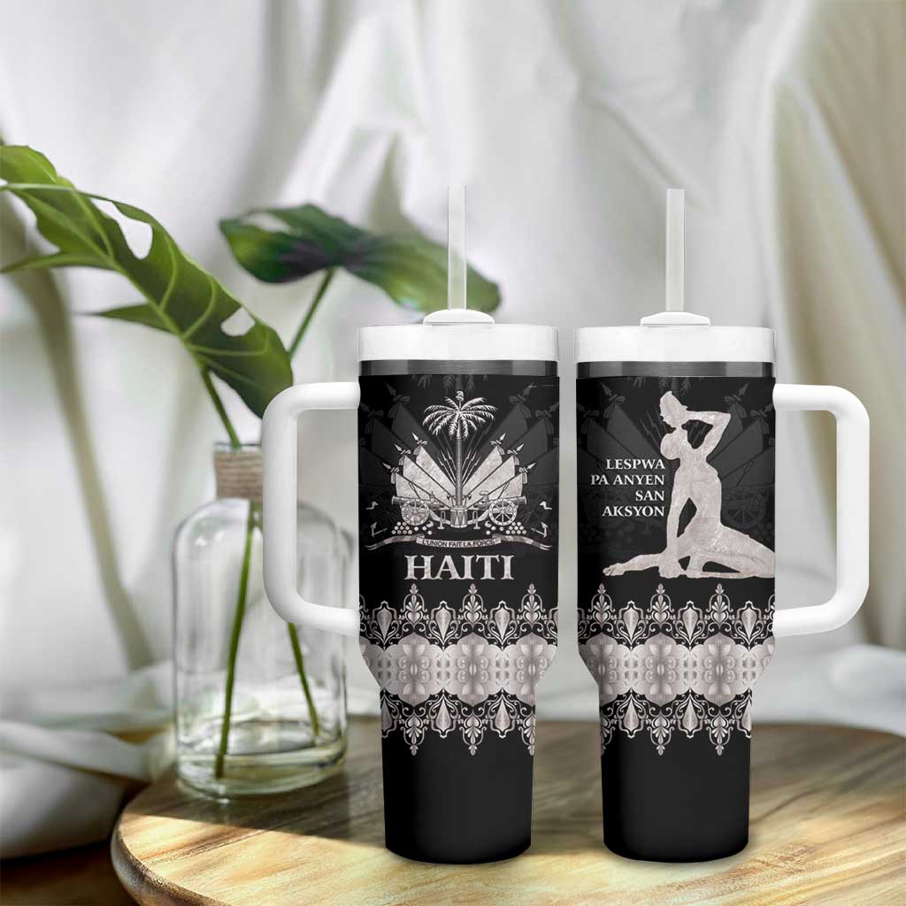 Haiti Neg Marron Silver Tumbler With Handle Hope is Nothing Without Action