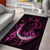 Survivor Melody Pink Area Rug Breast Cancer Polynesian Pattern