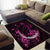 Survivor Melody Pink Area Rug Breast Cancer Polynesian Pattern