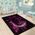 Survivor Melody Pink Area Rug Breast Cancer Polynesian Pattern