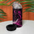 Personalised Survivor Melody Pink 4 in 1 Can Cooler Tumbler Breast Cancer Polynesian Pattern