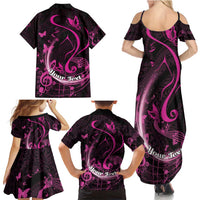 Personalised Survivor Melody Pink Family Matching Summer Maxi Dress and Hawaiian Shirt Breast Cancer Polynesian Pattern LT01 - Polynesian Pride