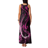Personalised Survivor Melody Pink Family Matching Tank Maxi Dress and Hawaiian Shirt Breast Cancer Polynesian Pattern LT01 - Polynesian Pride
