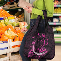 Survivor Melody Pink Grocery Bag Breast Cancer Polynesian Pattern