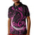 Personalised Survivor Melody Pink Kid Polo Shirt Breast Cancer Polynesian Pattern