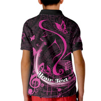 Personalised Survivor Melody Pink Kid Polo Shirt Breast Cancer Polynesian Pattern LT01 - Polynesian Pride